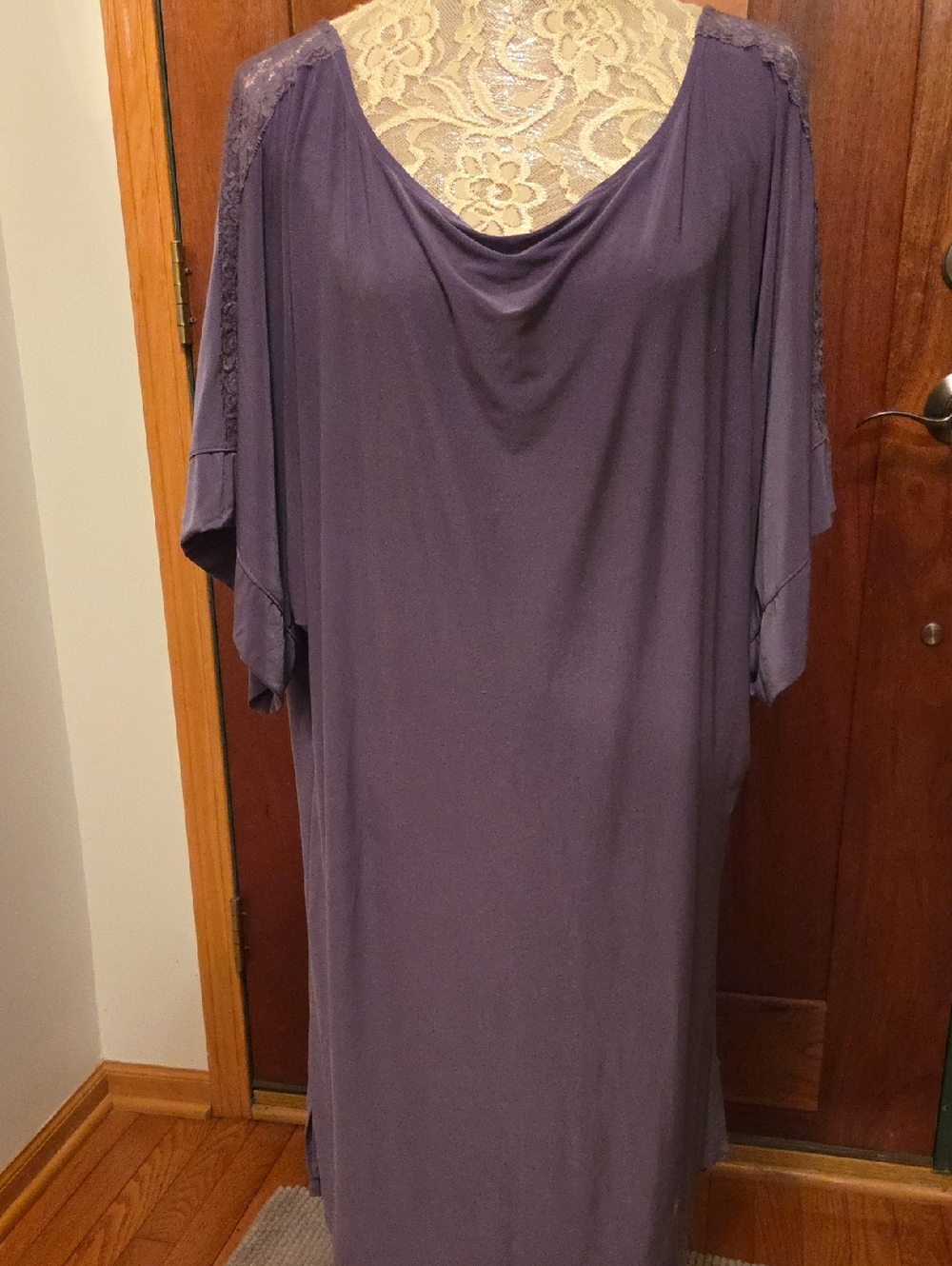 FREE with Purchase L/XL Women’s Purple Lace-Shoulder Sleep Gown
